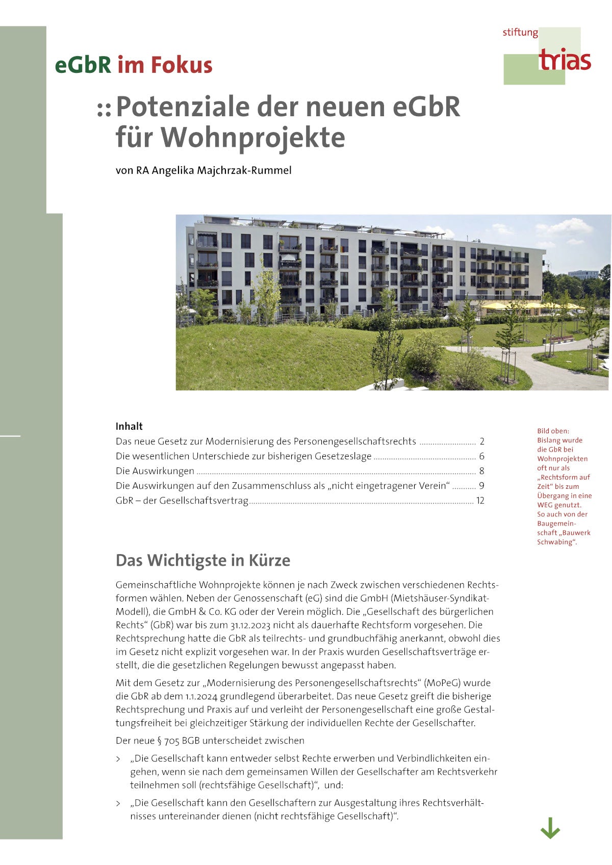 Potenziale der neuen eGbR für Wohnprojekte