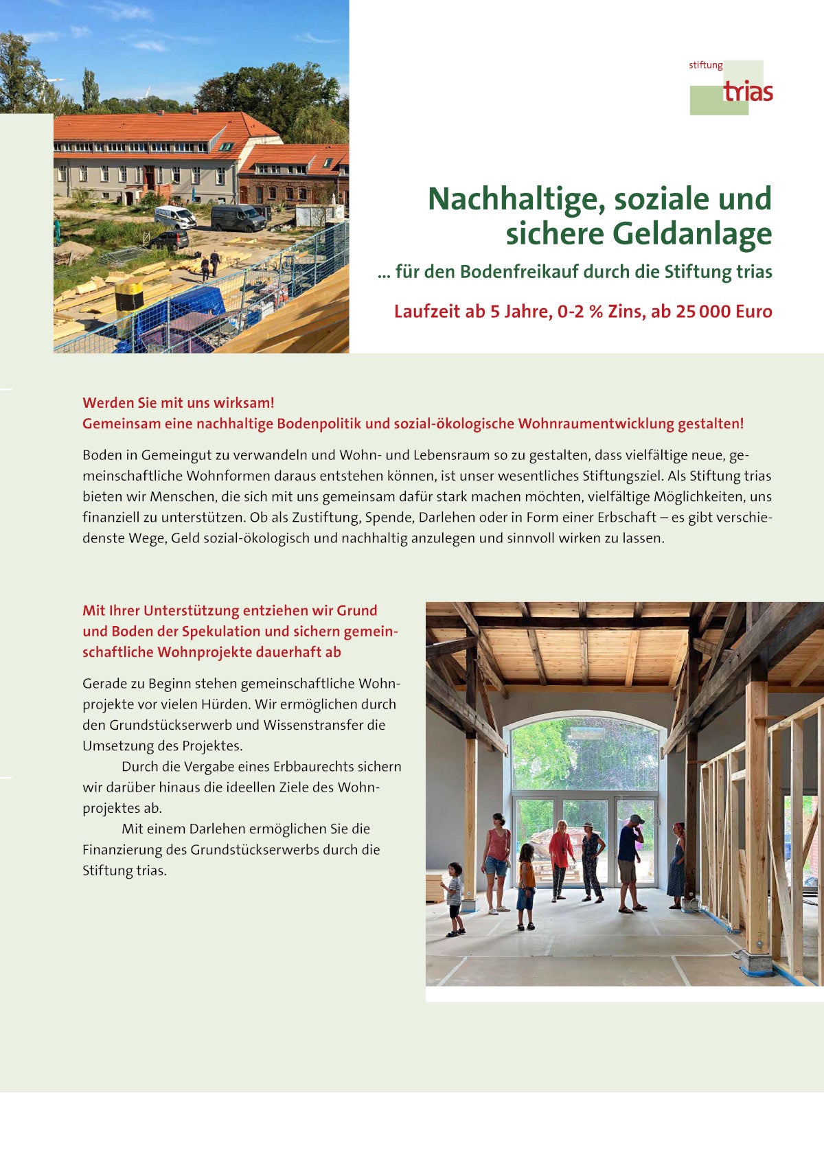 Nachhaltige und soziale Geldanlage (Flyer)